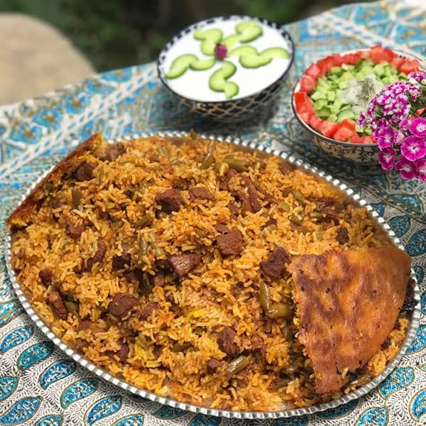 طرز تهیه لوبیا پلو با گوشت تکه ای