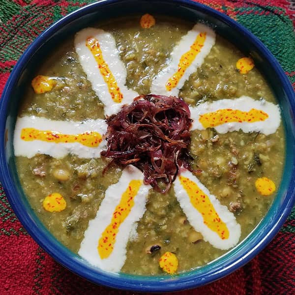 طرز تهیه آش لوبیا چشم بلبلی