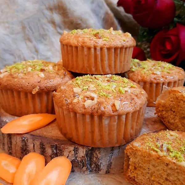 طرز تهیه کاپ کیک هویج گردو , دستور پخت کاپ کیک هویج گردو