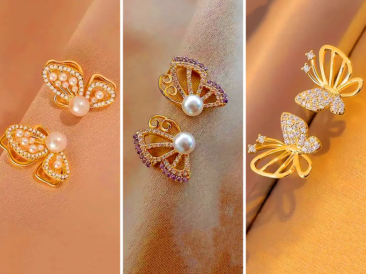 گوشواره سوارسکی پروانه ای