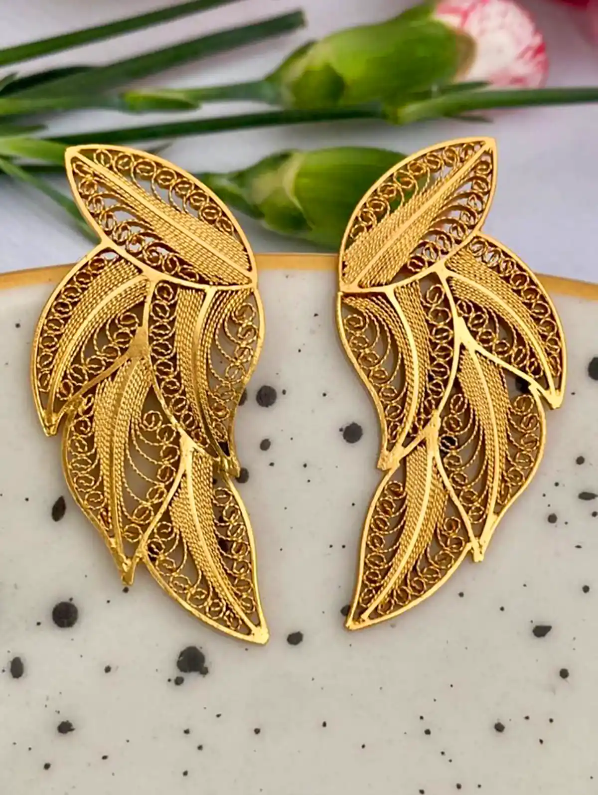 گوشواره کلاسیک بزرگ طلا 