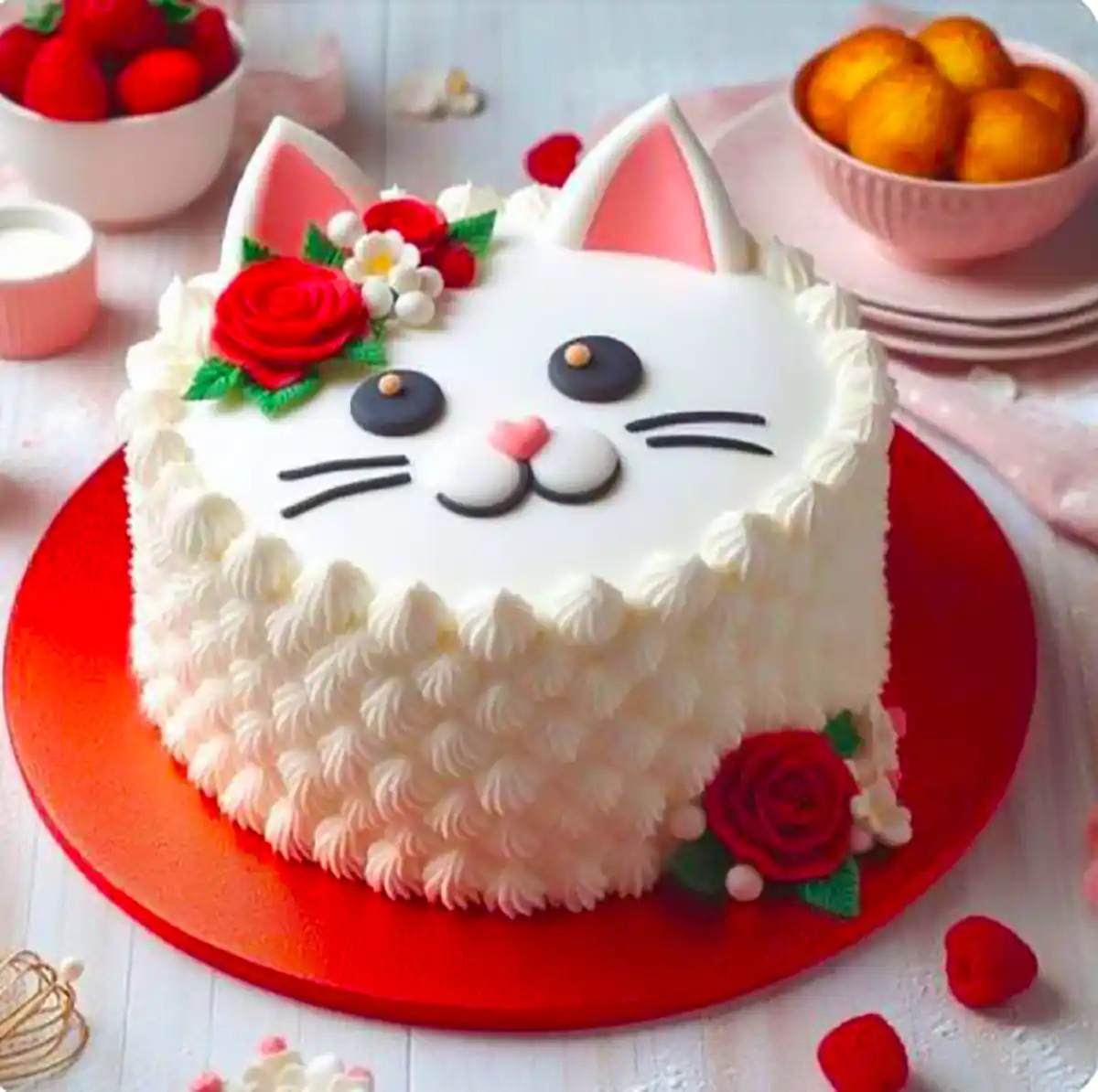 کیک تولد گربه ای کیوت