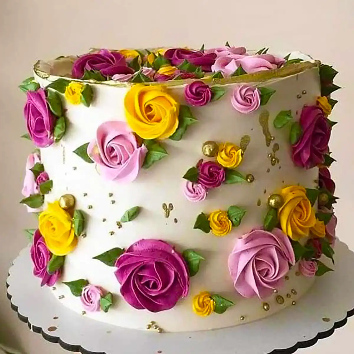 ایده کیک تولد طرح گل