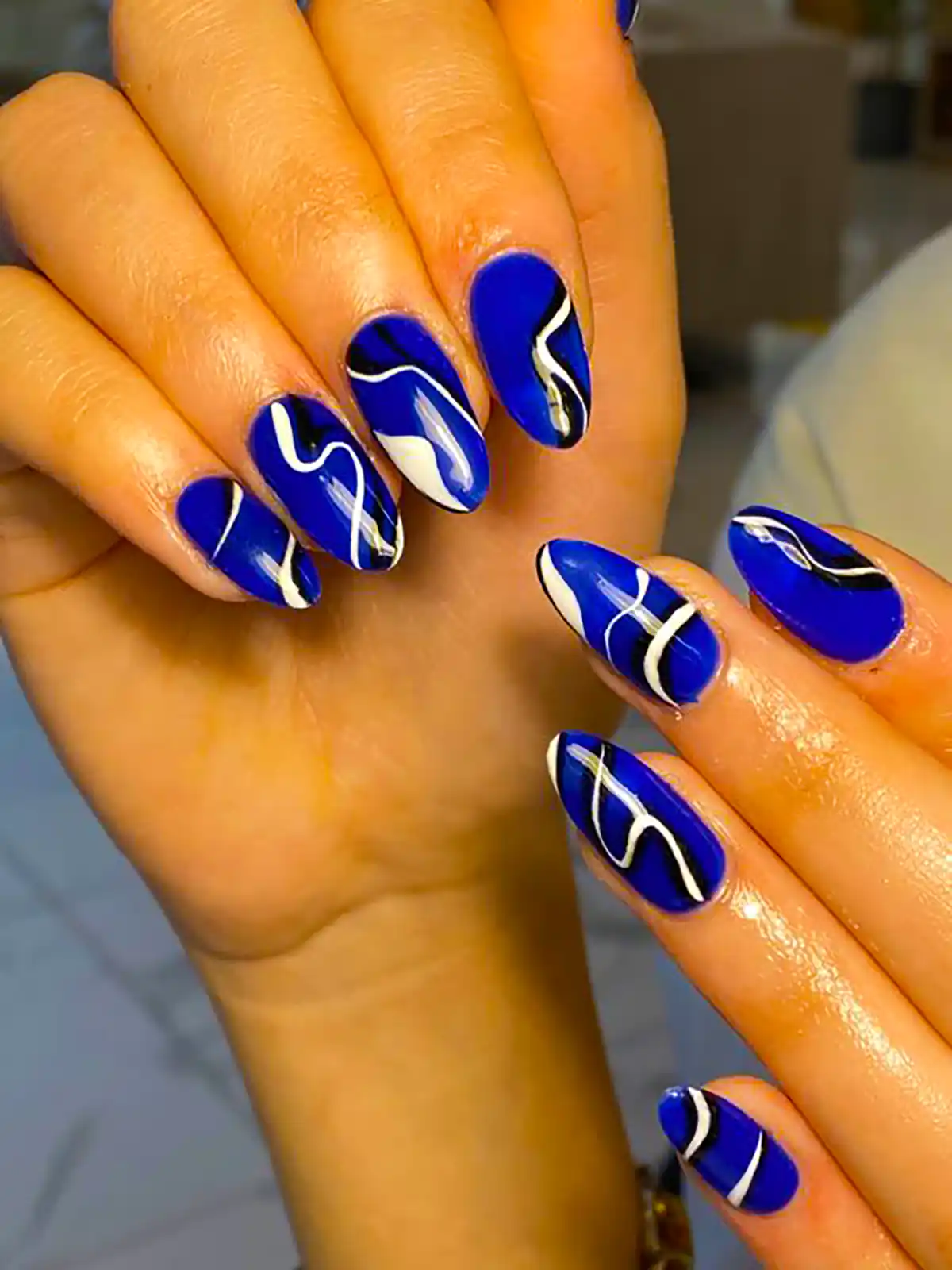 ایده طراحی ناخن آبی