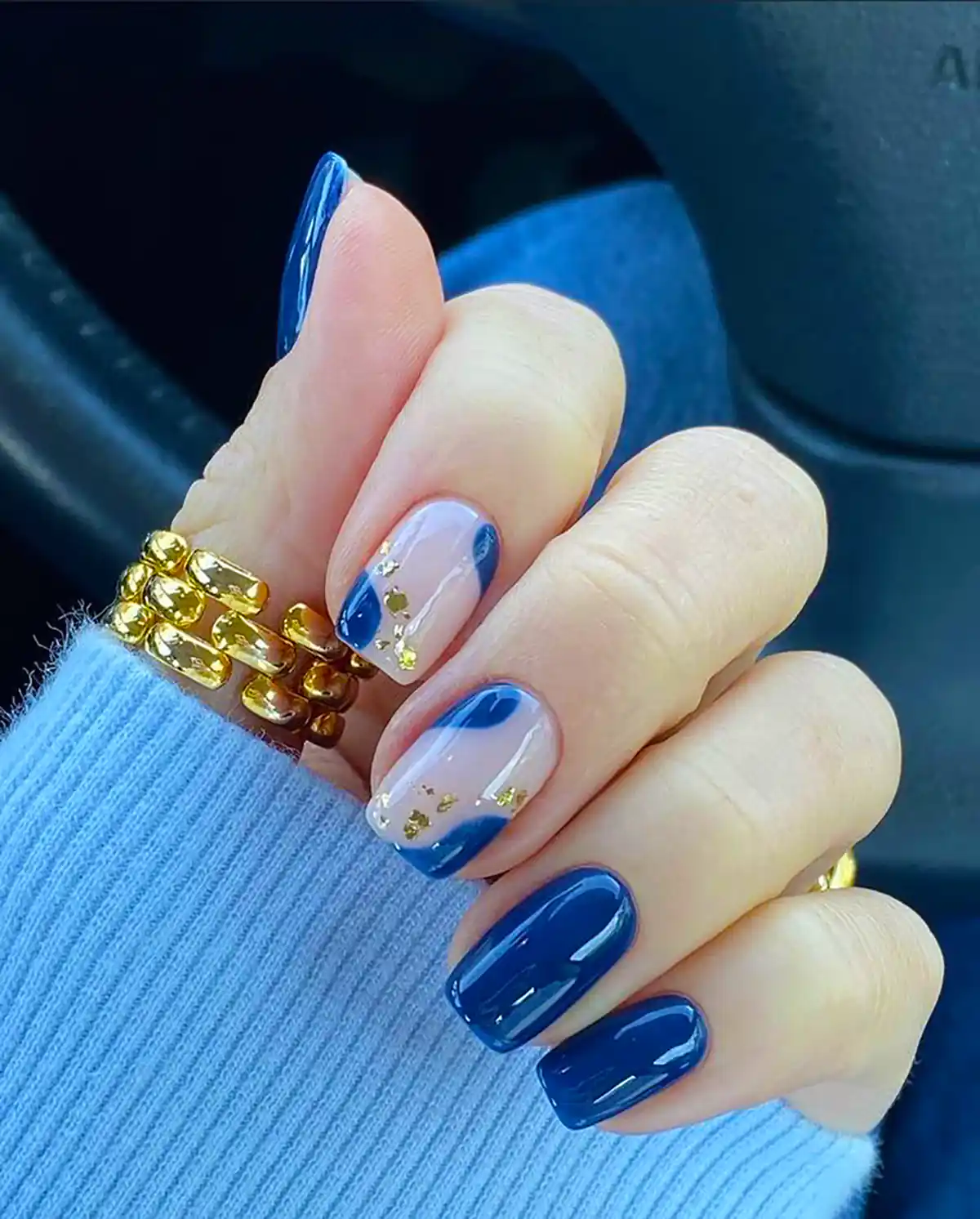 ایده طراحی ناخن آبی