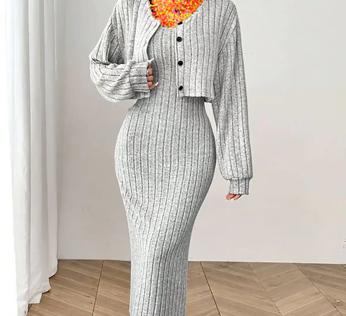 کراپ پیراهن بافت زنانه شیک