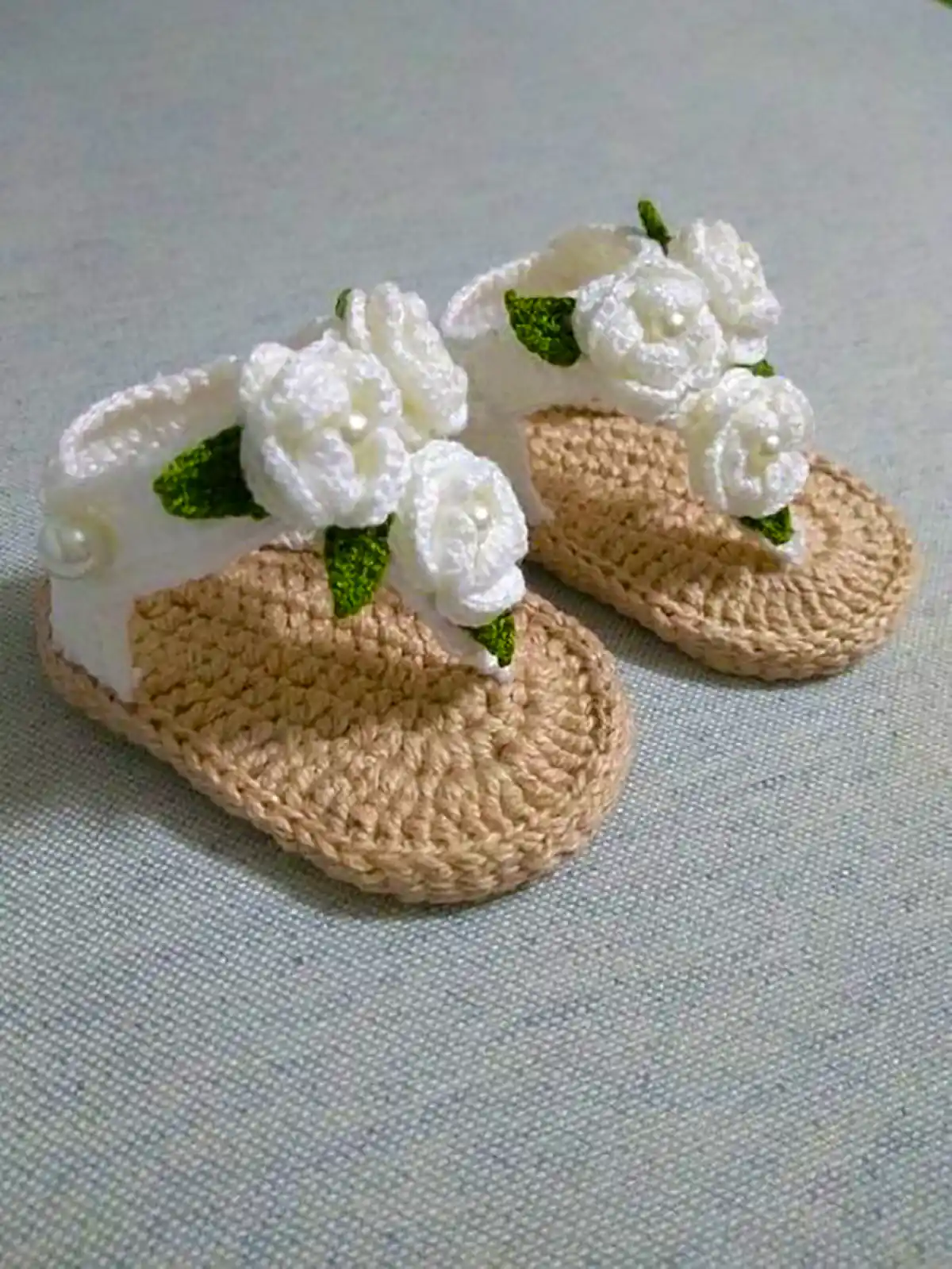 صندل بافتنی دخترانه بچگانه
