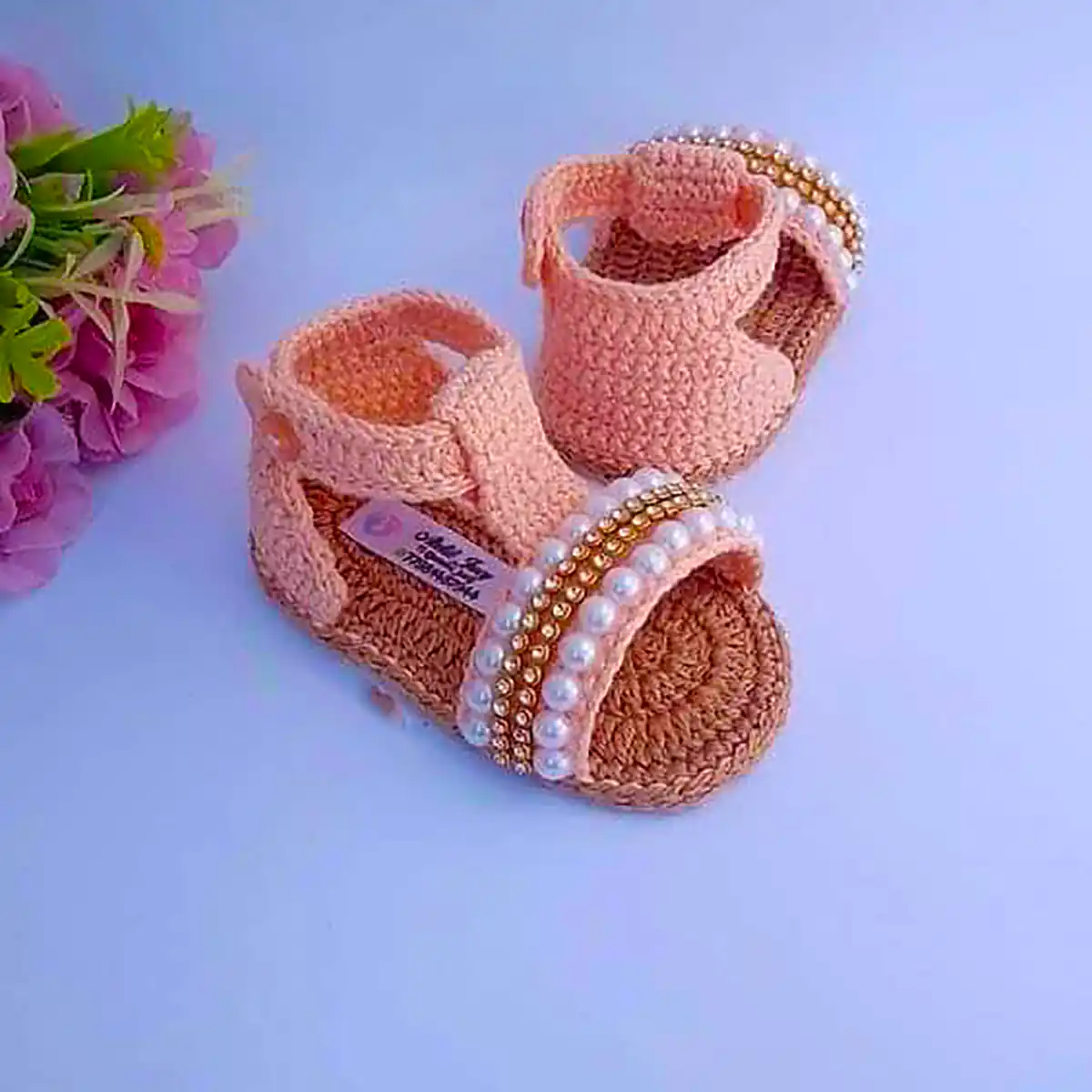 صندل بافتنی دخترانه بچگانه