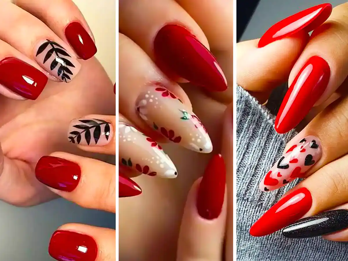 طراحی ناخن قرمزجذاب