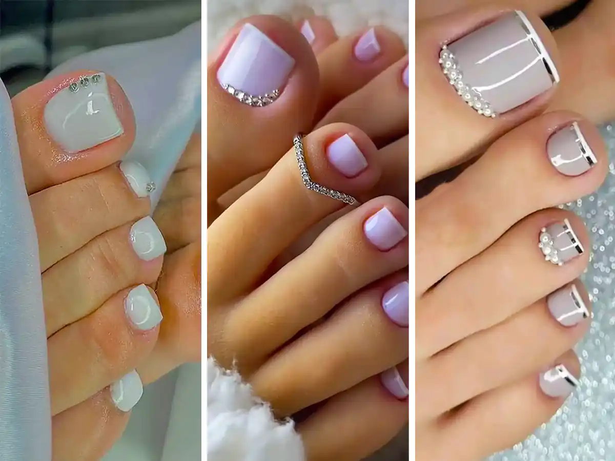 طراحی ناخن پا عروس