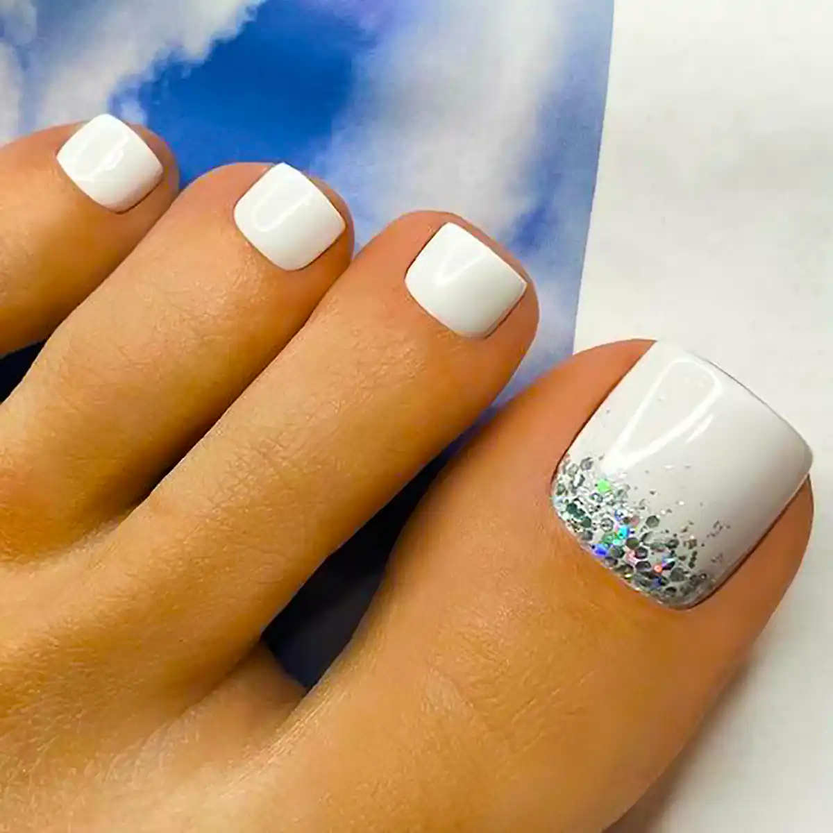 طراحی ناخن پا عروس