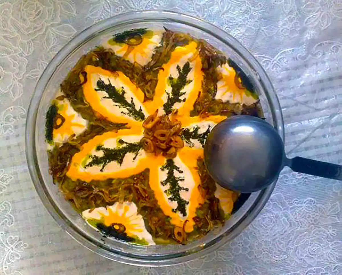 تزیین آش رشته مجلسی