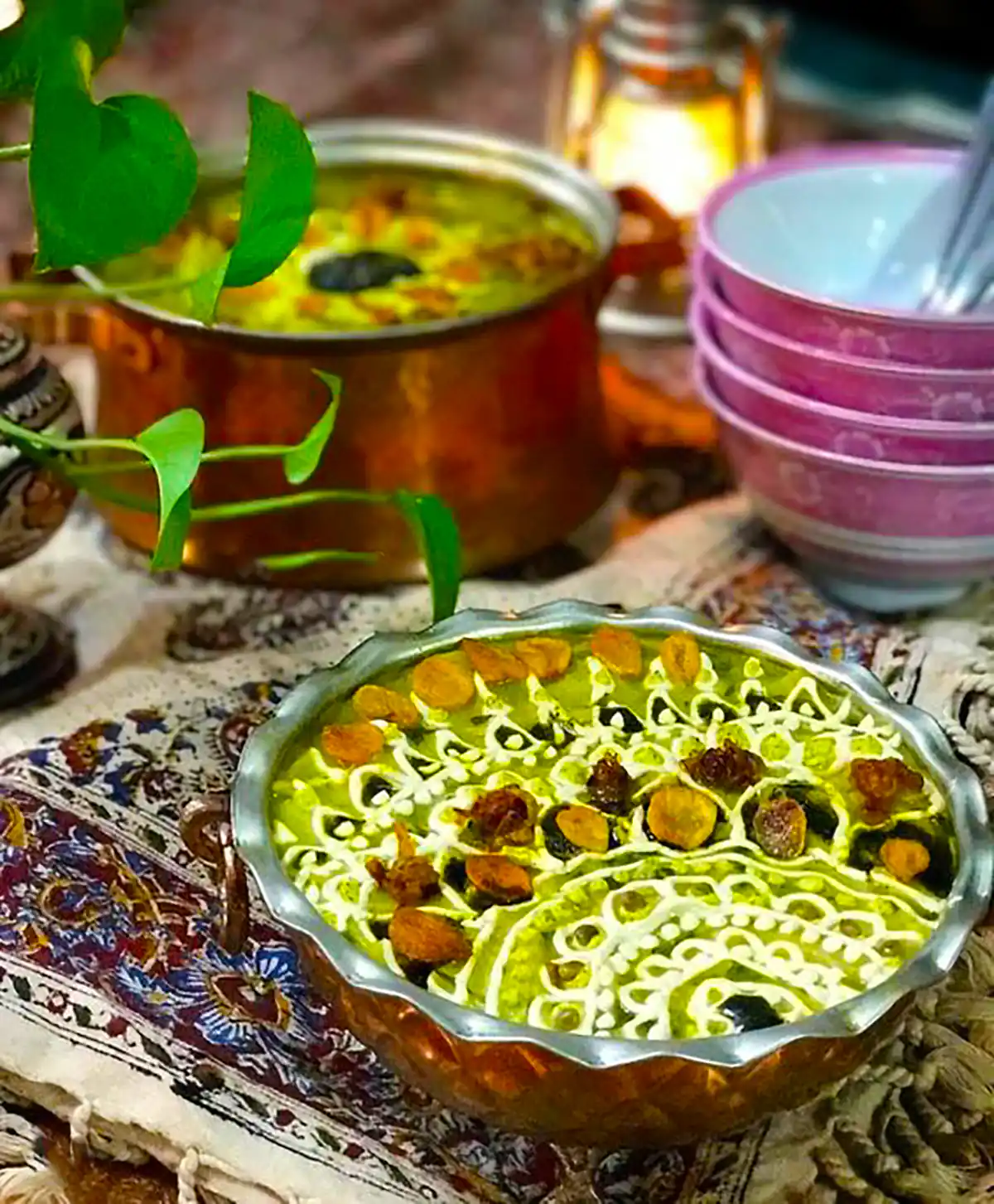 تزیین آش رشته مجلسی