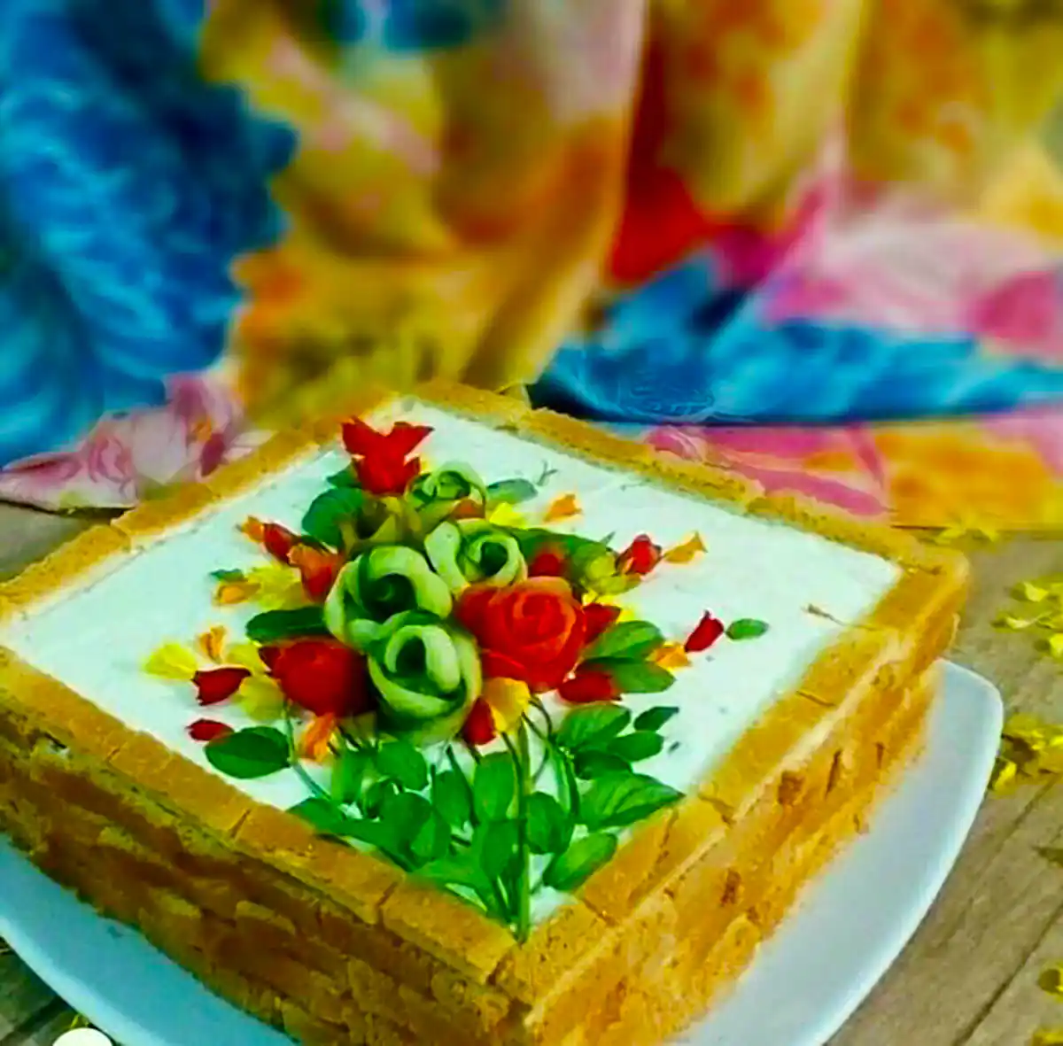 تزئین کیک مرغ مجلسی