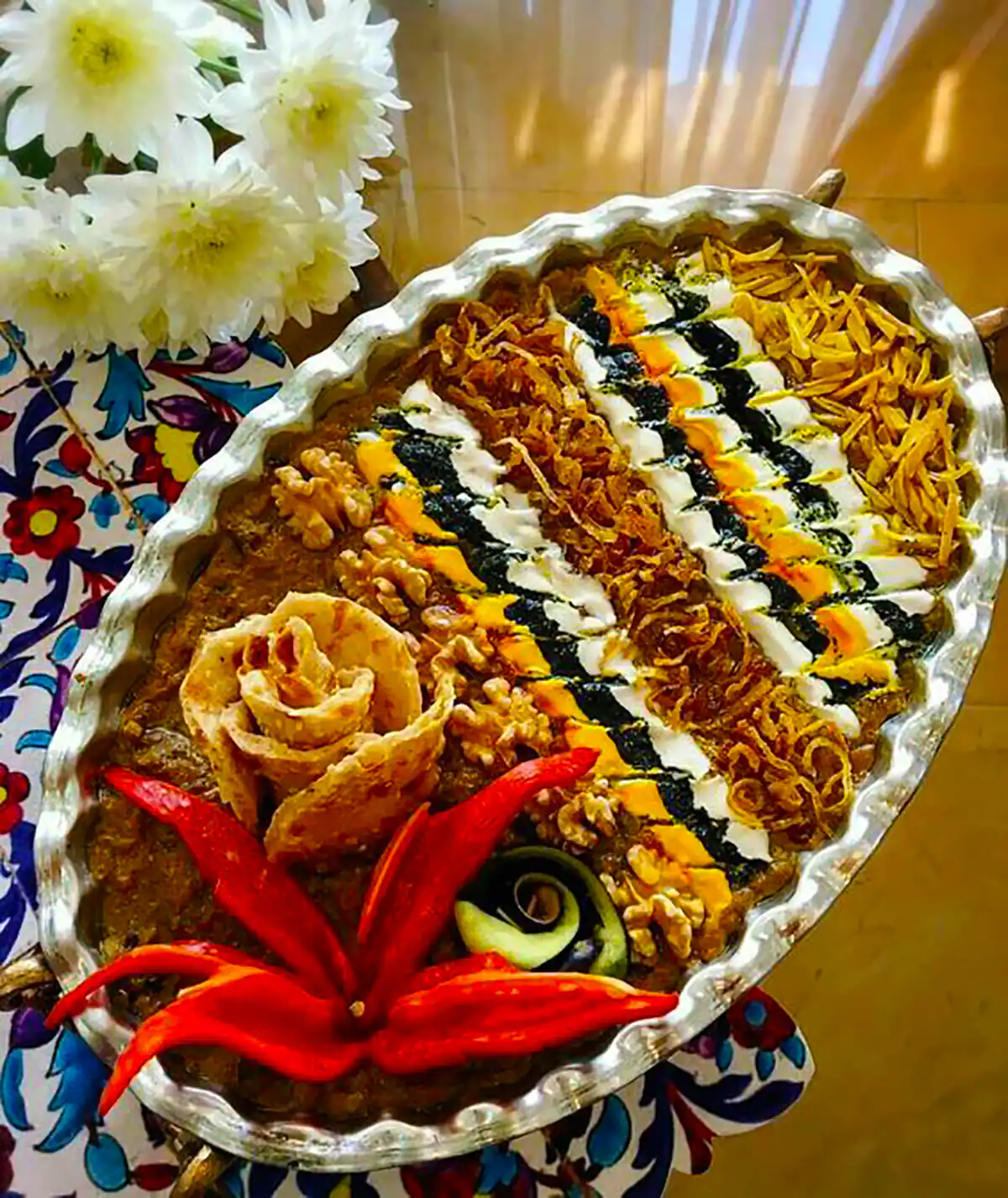 تزئین کشک و بادمجان مجلسی
