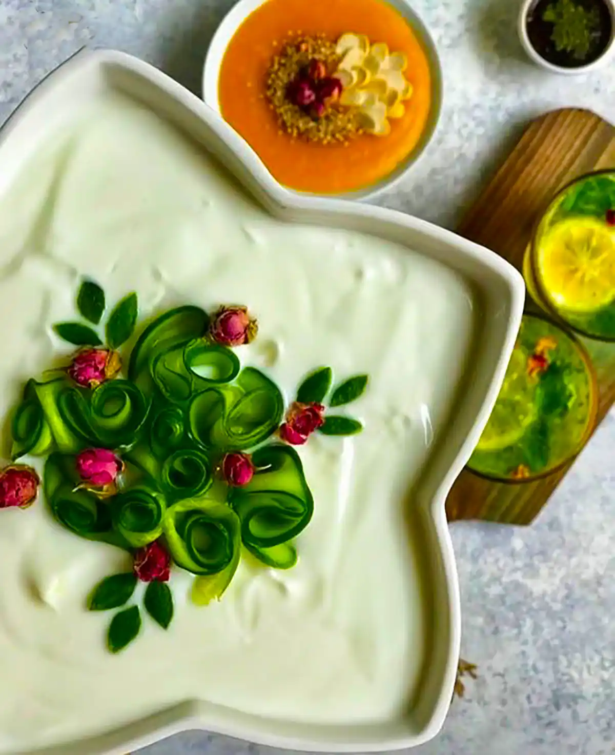 تزیین ماست و خیار مجلسی