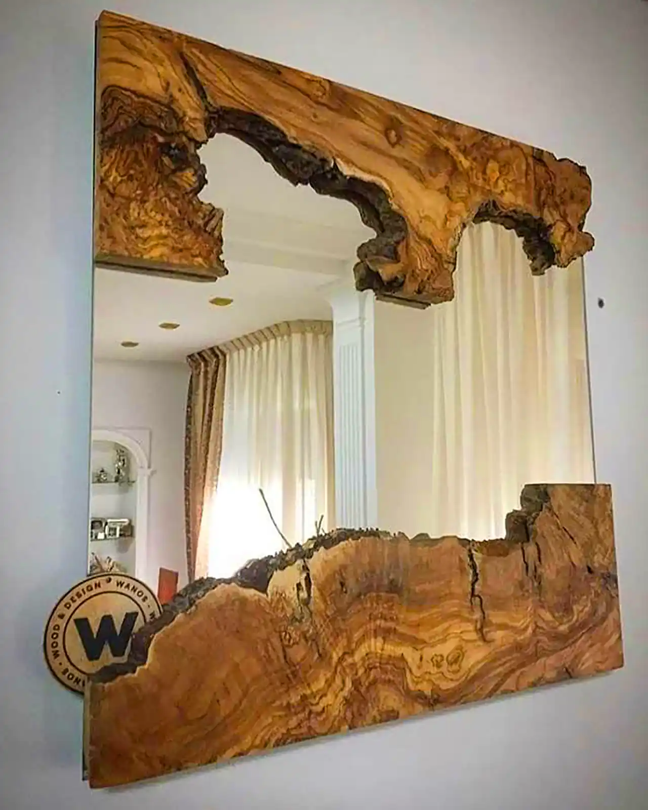 آینه قدی چوبی طبیعی 