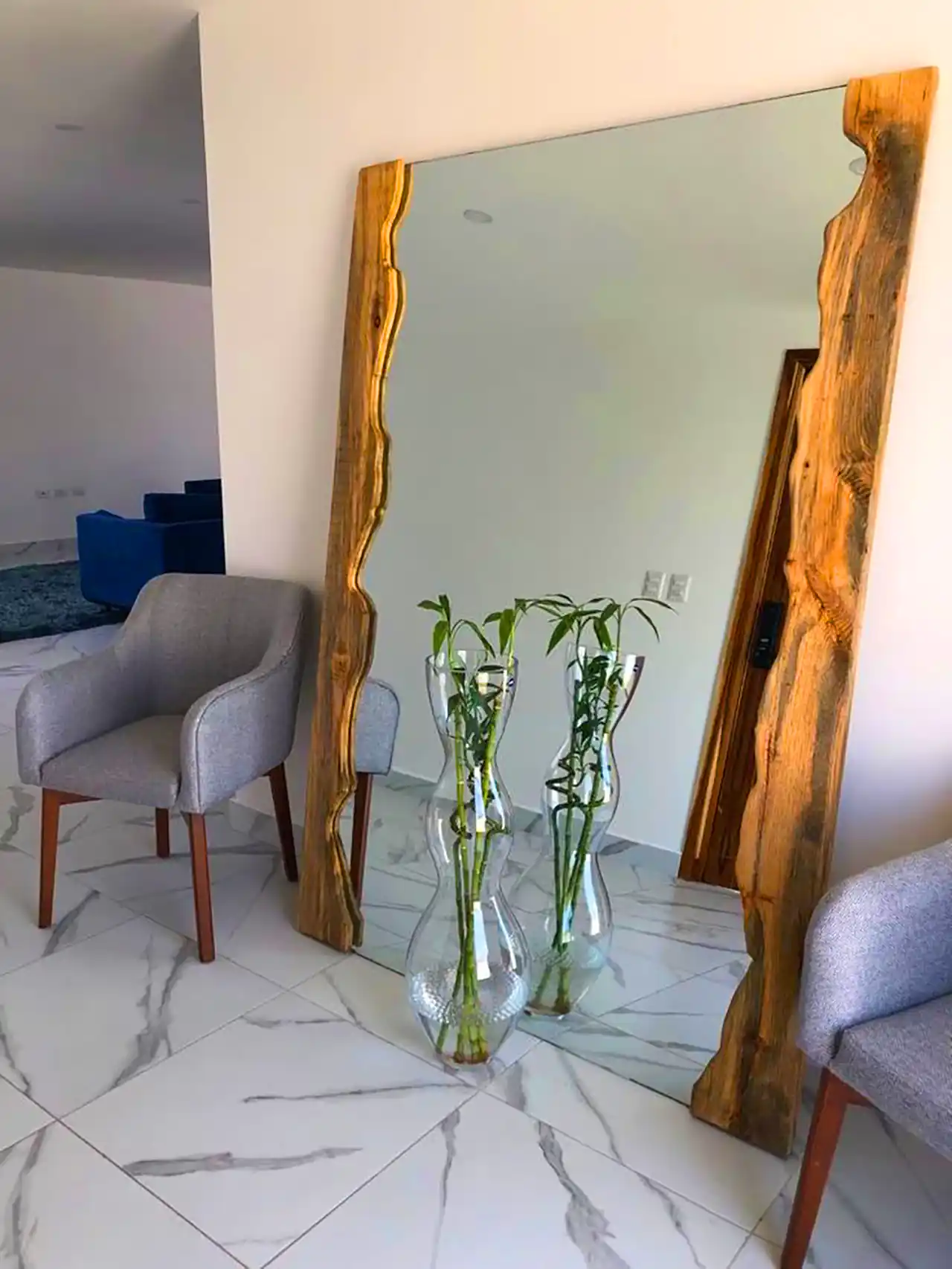 آینه قدی چوبی طبیعی 