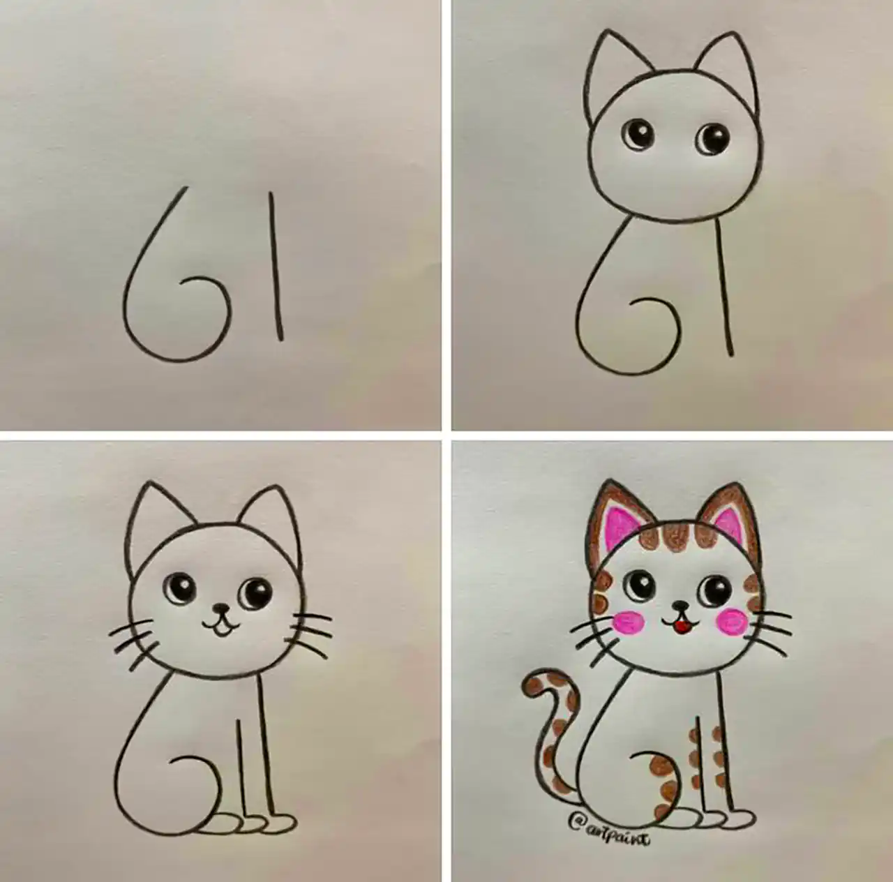 نقاشی گام به گام با اعداد