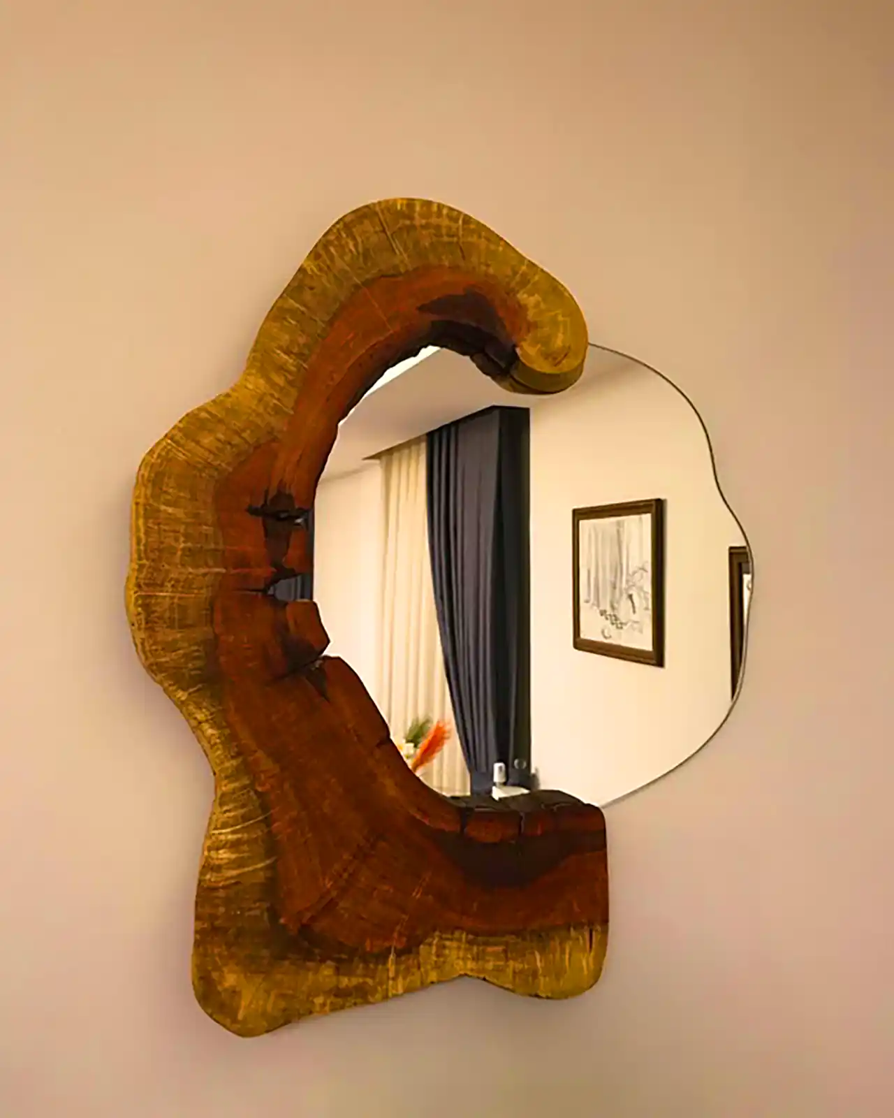 آینه دکوری چوبی