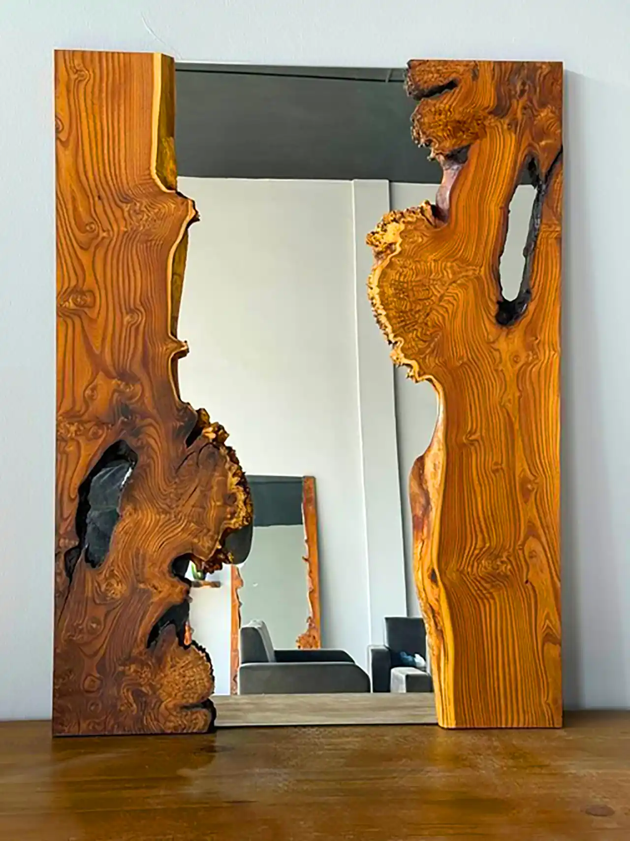 آینه دکوری چوبی