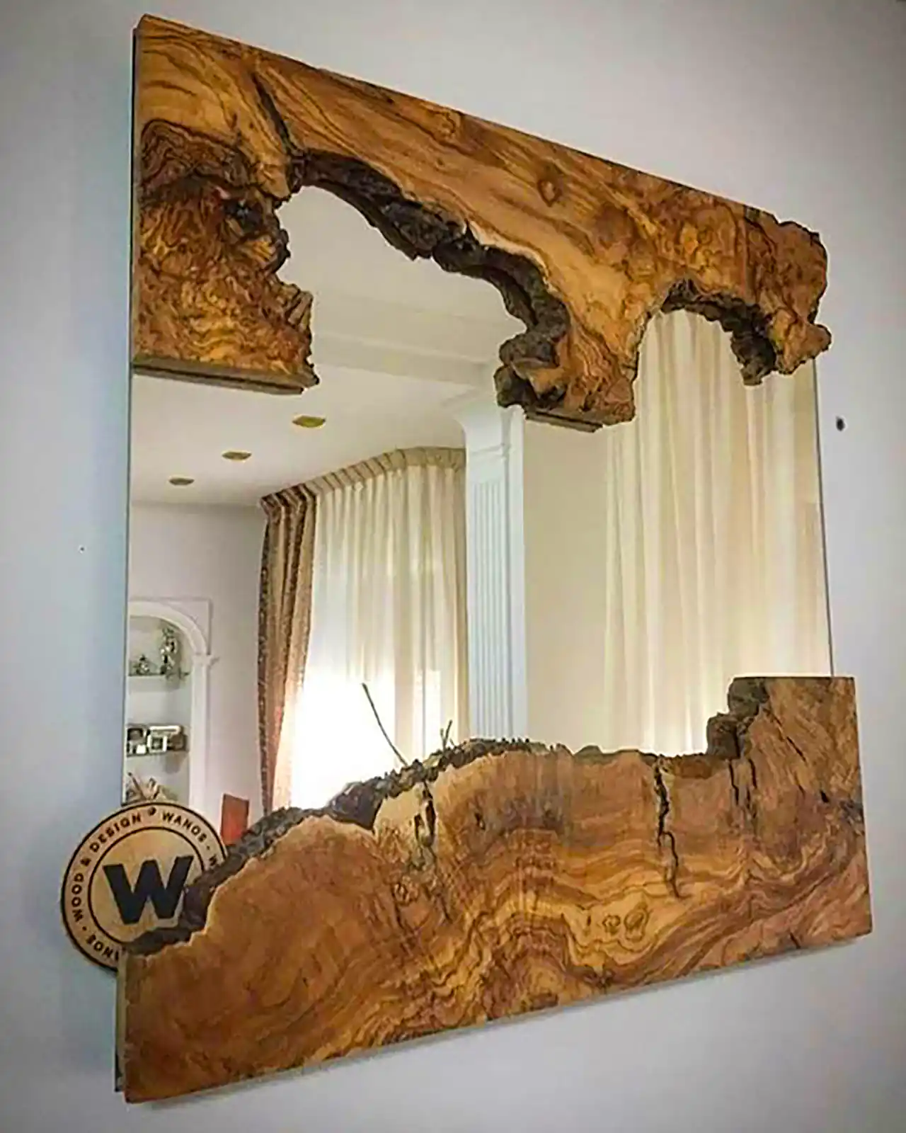 آینه دکوری چوبی