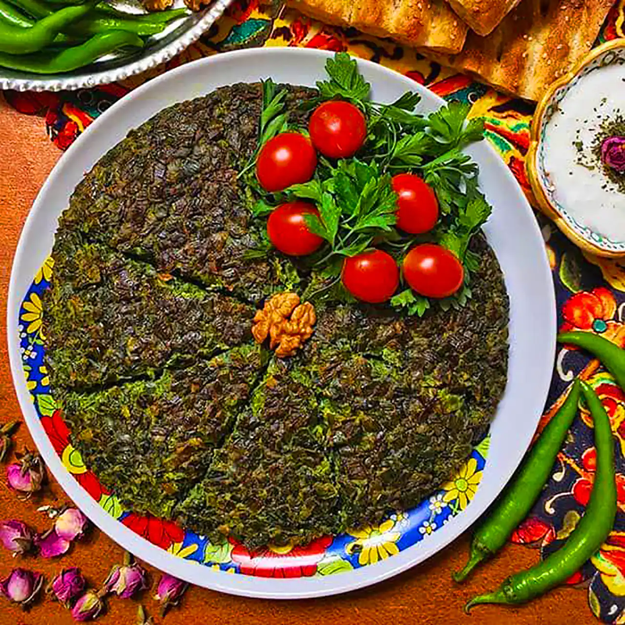 دیزاین کوکو سبزی سنتی ایرانی 