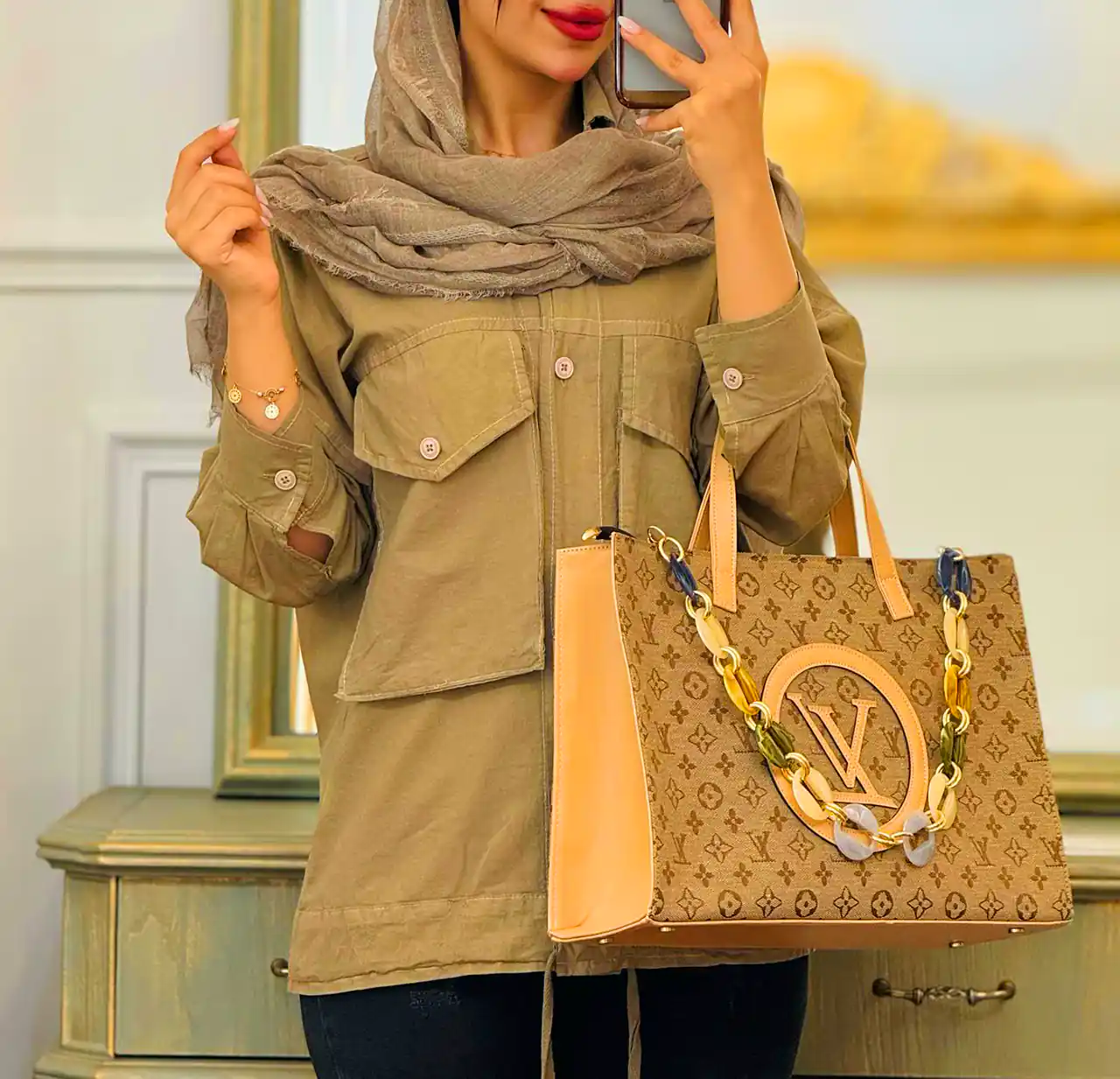 مانتو شیک با پارچه لاکچری